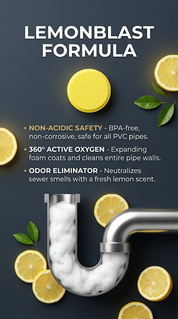 LemonBlast Deep-Foaming Drain Tablets (Pack of 24)